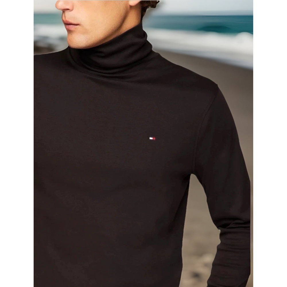 Tommy Hilfiger Men Regular Fit 2XL Long Sleeve Interlock Turtleneck T-shirt Tee